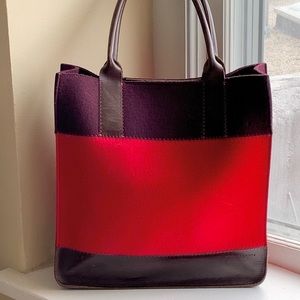 Graf & Lantz Wool felt and leather shoulder tote